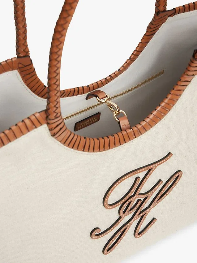 Script Monogram Linen Maxi Tote Script Monogram Linen Maxi Tote