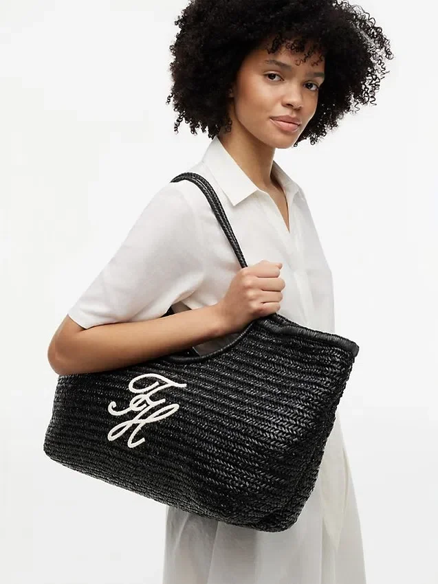 Script Monogram Raffia Maxi Tote Script Monogram Raffia Maxi Tote