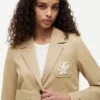 Script Monogram Stretch Twill Blazer