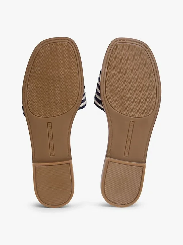Script Monogram Stripe Woven Slide Script Monogram Stripe Woven Slide