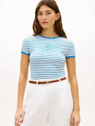 Script Monogram Striped Ringer T-Shirt