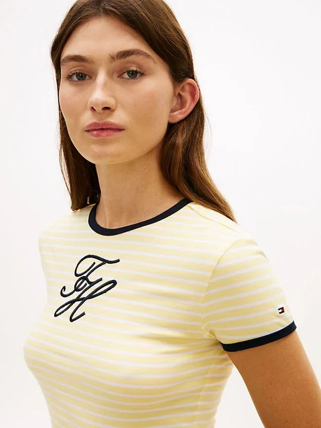 Script Monogram Striped Ringer T-Shirt Script Monogram Striped Ringer T-Shirt