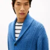 Shawl Collar Cable Knit Cardigan
