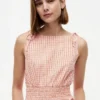 Shirred Gingham Seersucker Midi Dress Shirred Gingham Seersucker Midi Dress
