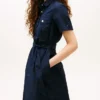 Short-Sleeve Belted Utility Shirtdress