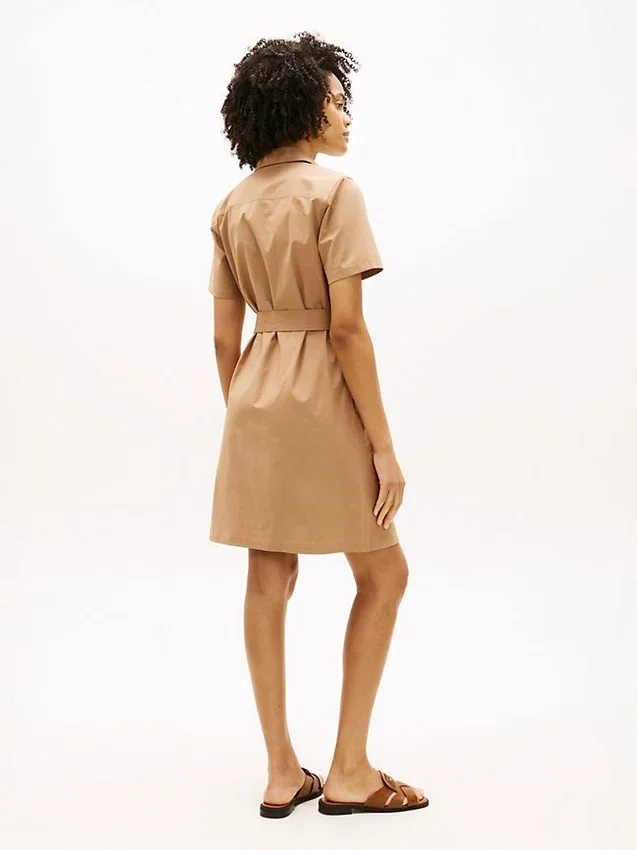 Short-Sleeve Belted Utility Shirtdress Short-Sleeve Belted Utility Shirtdress