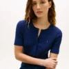 Short-Sleeve Cable Knit Cardigan