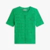 Short-Sleeve Cable Knit Cardigan
