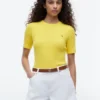 Short-Sleeve Cable Knit Sweater