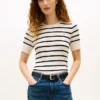 Short-Sleeve Cable Knit Sweater