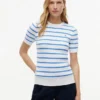 Short-Sleeve Cable Knit Sweater