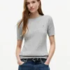 Short-Sleeve Cable Knit Sweater