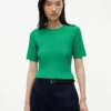 Short-Sleeve Cable Knit Sweater