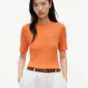 Short-Sleeve Cable Knit Sweater