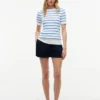 Short-Sleeve Cable Knit Sweater