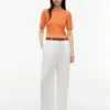 Short-Sleeve Cable Knit Sweater