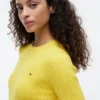 Short-Sleeve Cable Knit Sweater