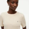 Short-Sleeve Cable Knit Sweater Short-Sleeve Cable Knit Sweater