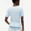 Short-Sleeve Cable Knit Sweater