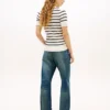 Short-Sleeve Cable Knit Sweater