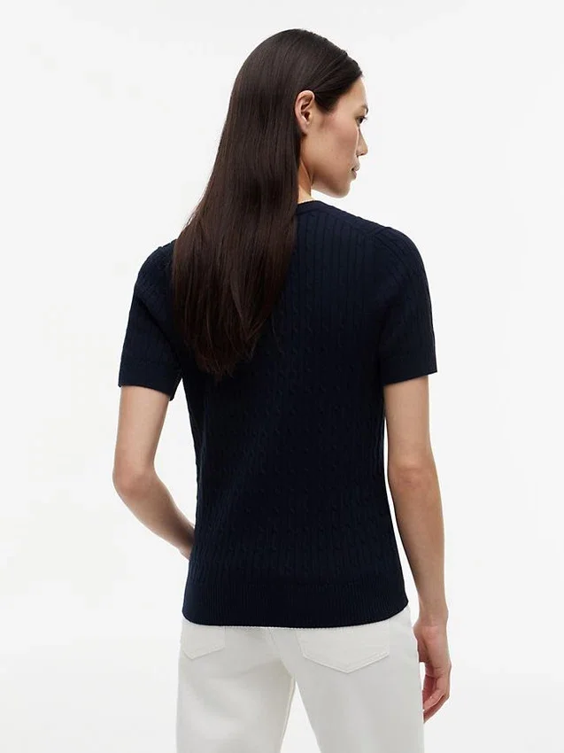 Short-Sleeve Cable Knit Sweater Short-Sleeve Cable Knit Sweater