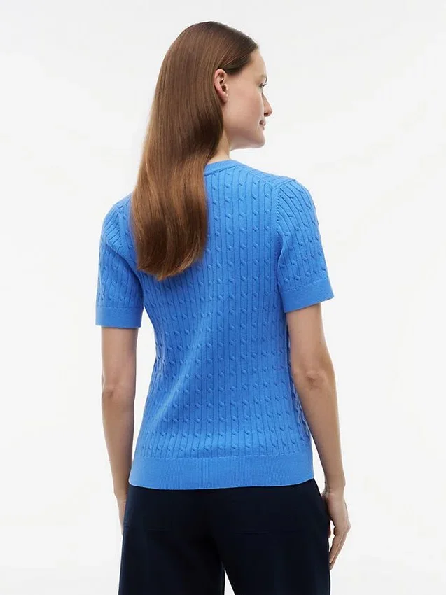Short-Sleeve Cable Knit Sweater Short-Sleeve Cable Knit Sweater