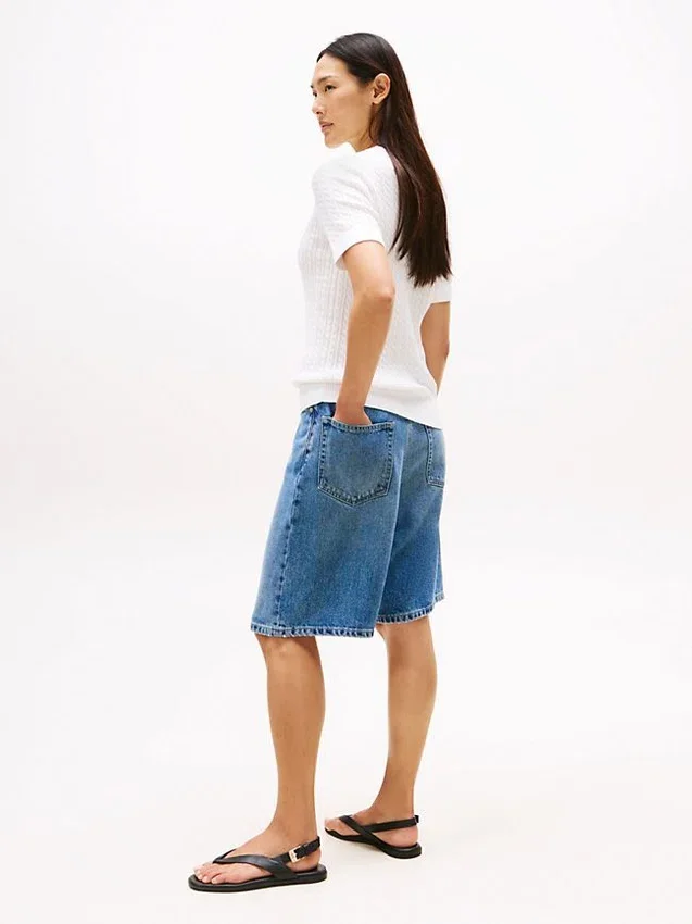 Short-Sleeve Cable Knit Sweater Short-Sleeve Cable Knit Sweater