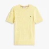 Short-Sleeve Cable Knit Sweater