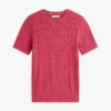 Short-Sleeve Cable Knit Sweater
