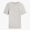 Short-Sleeve Cable Knit Sweater