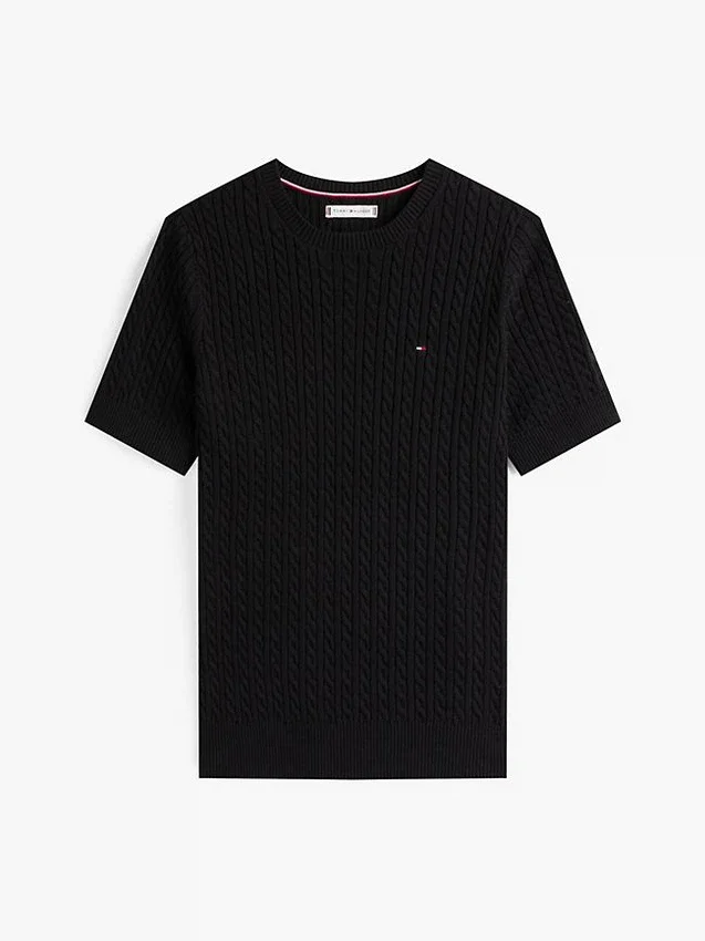 Short-Sleeve Cable Knit Sweater Short-Sleeve Cable Knit Sweater