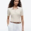 Short-Sleeve Cable Knit Sweater Polo Short-Sleeve Cable Knit Sweater Polo