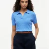 Short-Sleeve Cable Knit Sweater Polo Short-Sleeve Cable Knit Sweater Polo