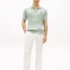 Short-Sleeve Cable Knit Sweater Polo Short-Sleeve Cable Knit Sweater Polo