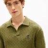 Short-Sleeve Cable Knit Sweater Polo Short-Sleeve Cable Knit Sweater Polo