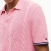 Short-Sleeve Cable Knit Sweater Polo Short-Sleeve Cable Knit Sweater Polo