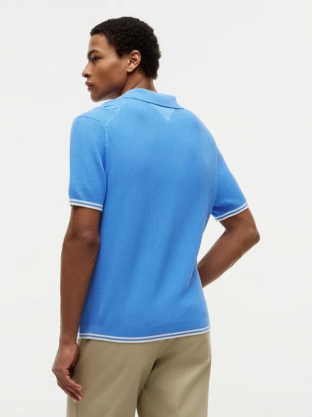 Short-Sleeve Cable Knit Sweater Polo Short-Sleeve Cable Knit Sweater Polo