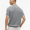 Short-Sleeve Cable Knit Sweater Polo Short-Sleeve Cable Knit Sweater Polo