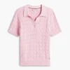 Short-Sleeve Cable Knit Sweater Polo Short-Sleeve Cable Knit Sweater Polo