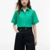 Short-Sleeve Linen-Blend Shirt