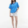 Short-Sleeve Linen-Blend Shirt