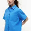 Short-Sleeve Linen-Blend Shirt