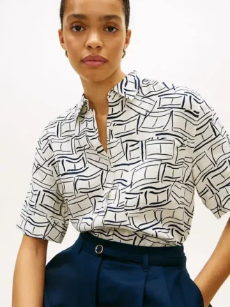 Short-Sleeve Linen Shirt
