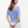 Short-Sleeve Mixed-Knit Cardigan