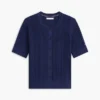 Short-Sleeve Mixed-Knit Cardigan