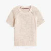 Short-Sleeve Open-Knit Sweater