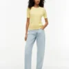 Short-Sleeve Pointelle Pocket Sweater