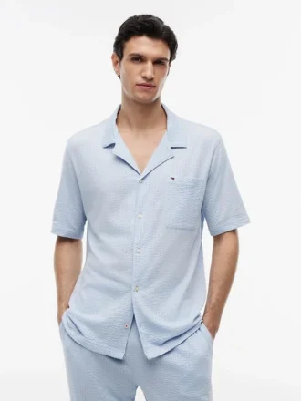Short-Sleeve Seersucker Sleep Shirt