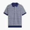 Short-Sleeve Stripe Waffled Sweater Polo Short-Sleeve Stripe Waffled Sweater Polo