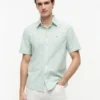 Short-Sleeve Striped Oxford Shirt